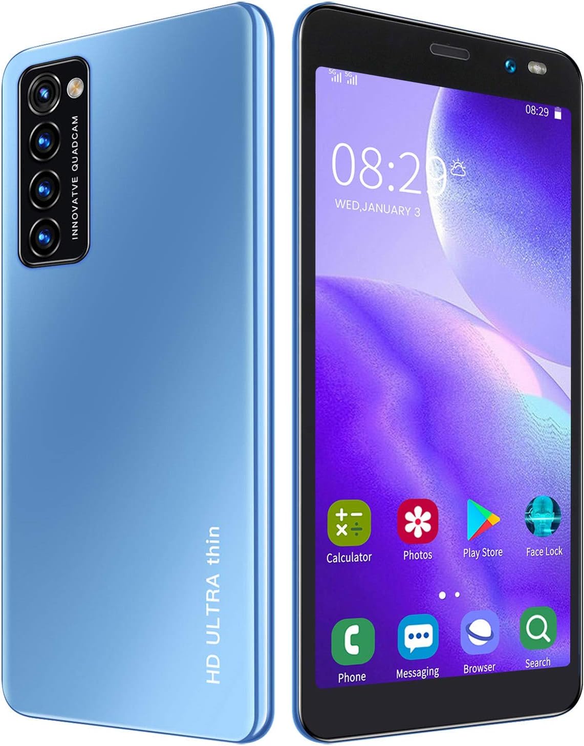 5.45 inch Unlocked Smartphone with Face Fingerprint, 1GB/8GB, 2200mAh Battery (Blue) S673335