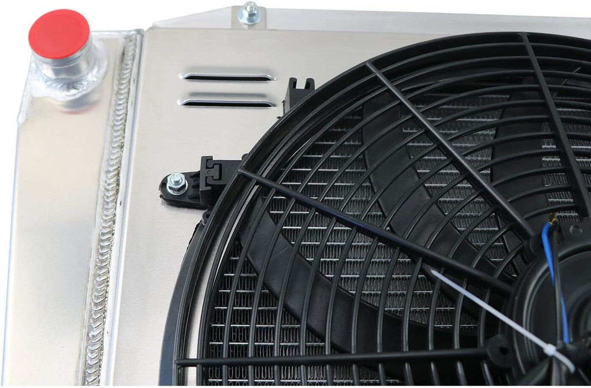 4 Row Aluminum Radiator with Shroud Fan and Relay Y60696
