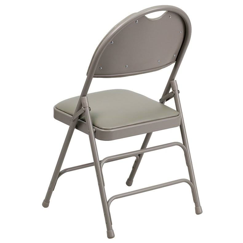 Gray Vinyl Metal Folding Chair with Handle O212