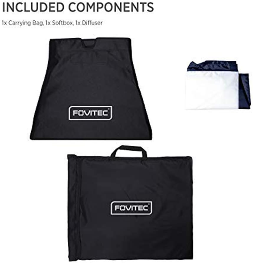 19" Square Softbox with Removable Front Diffuser and Carrying Case, Pack of 2 Q758