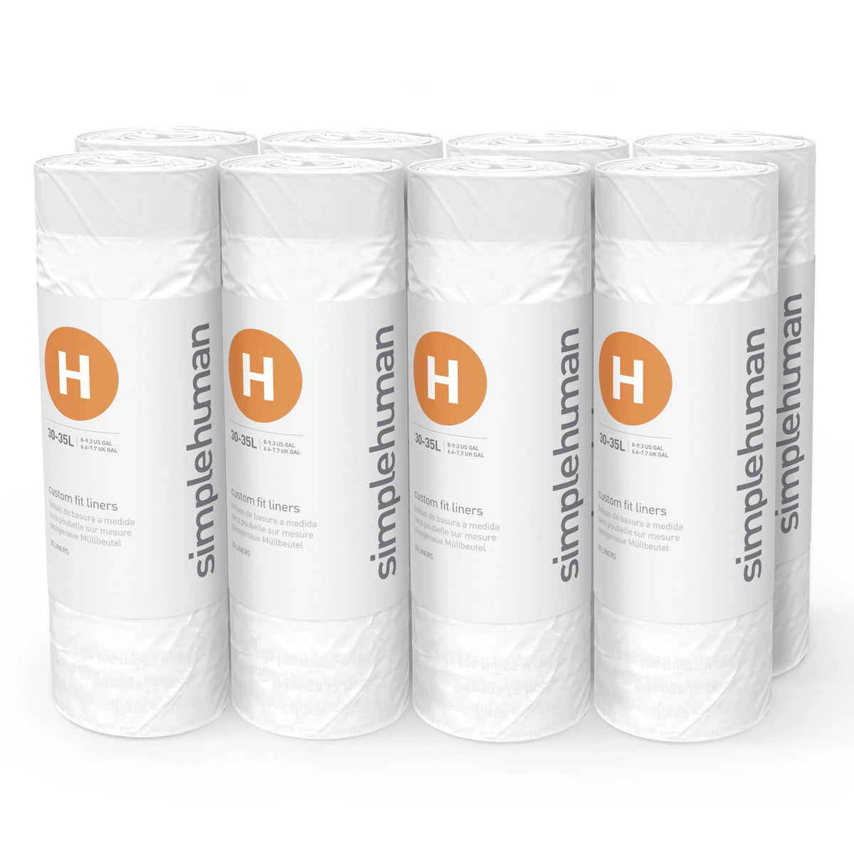 240 Roll Pack 35 Liter 8 Gallon White Drawstring Trash Bags C4666
