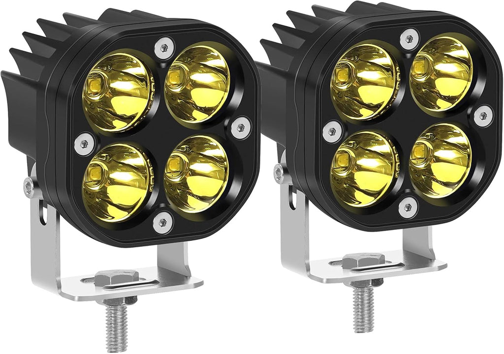 40W CREE LED Work Light Square Spotlight Light Pods IP67 Waterproof Pack of 2 F15839