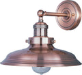 Antique Copper Finish 1-Light Wall Sconce, Glass, Linen Shade, 15W Max, 3000K, ELV Dimmable, 860 Lumens Y8109