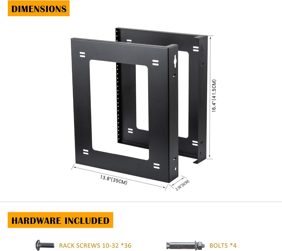 9U Open Frame Rack Wall Mount & Desktop Mount, Pack of 2 P991