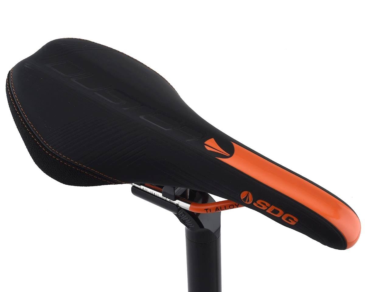 Black/Orange Ti-Alloy Rails Duster Saddle K74165