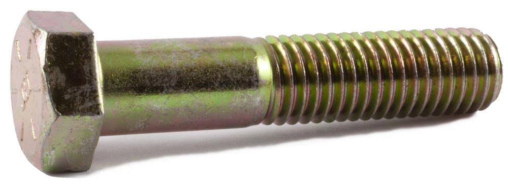 1/2-13 x 5 Grade 8 Hex Cap Screw Yellow Zinc Plated E15038
