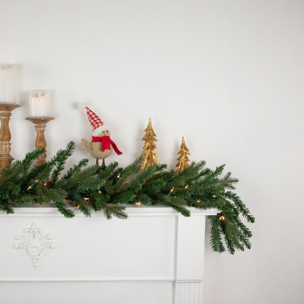 Pre-Lit Artificial Christmas Garland - 9' x 14" - Clear Lights D7599