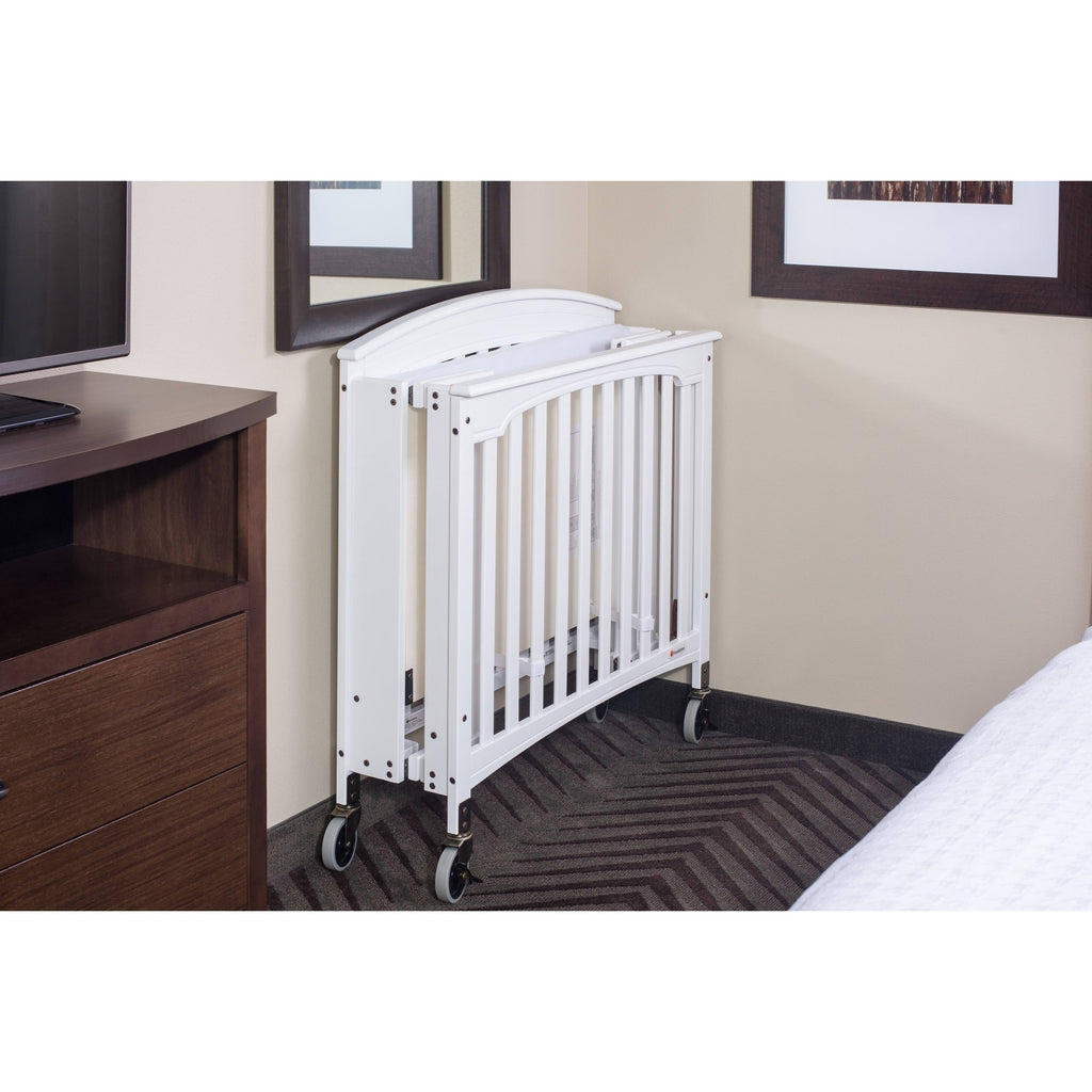 Compact Royale EasyRoll Folding Fixed-Side Crib Slatted with Casters Ever White S650