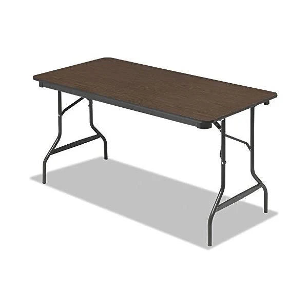 Economy Wood Laminate Folding Table with Brown Steel Legs, 30x22 I380