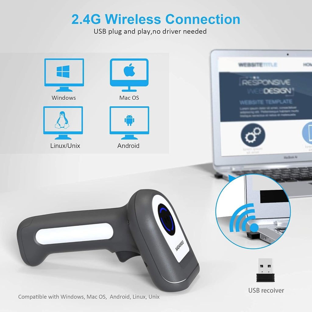 1D Cordless Barcode Scanner, Pack of 2 T501144