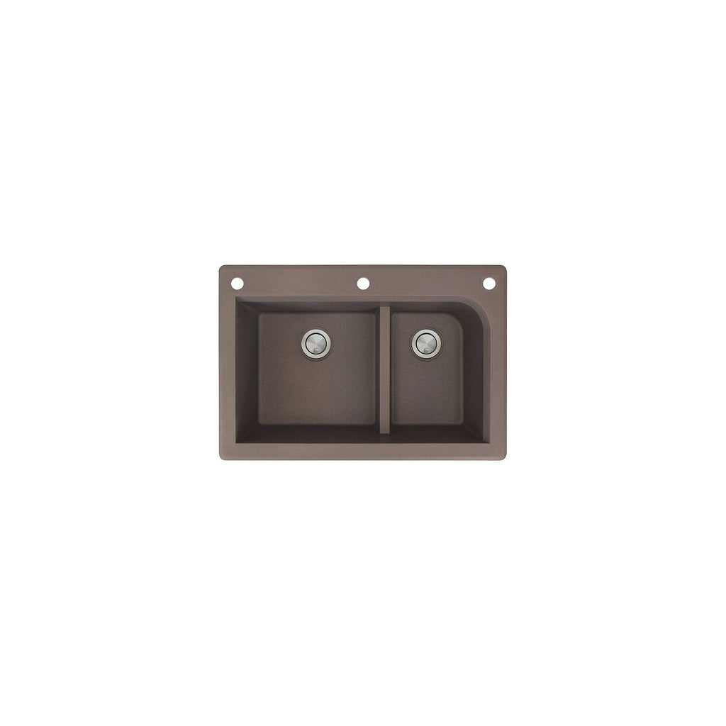 Radius Granite 3-Hole Drop-In Double-Bowl Kitchen Sink P7932