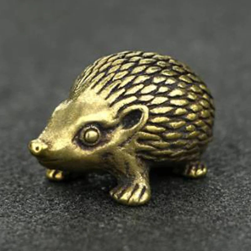 Brass Hedgehog Ornaments Vintage Antique Statue F332872