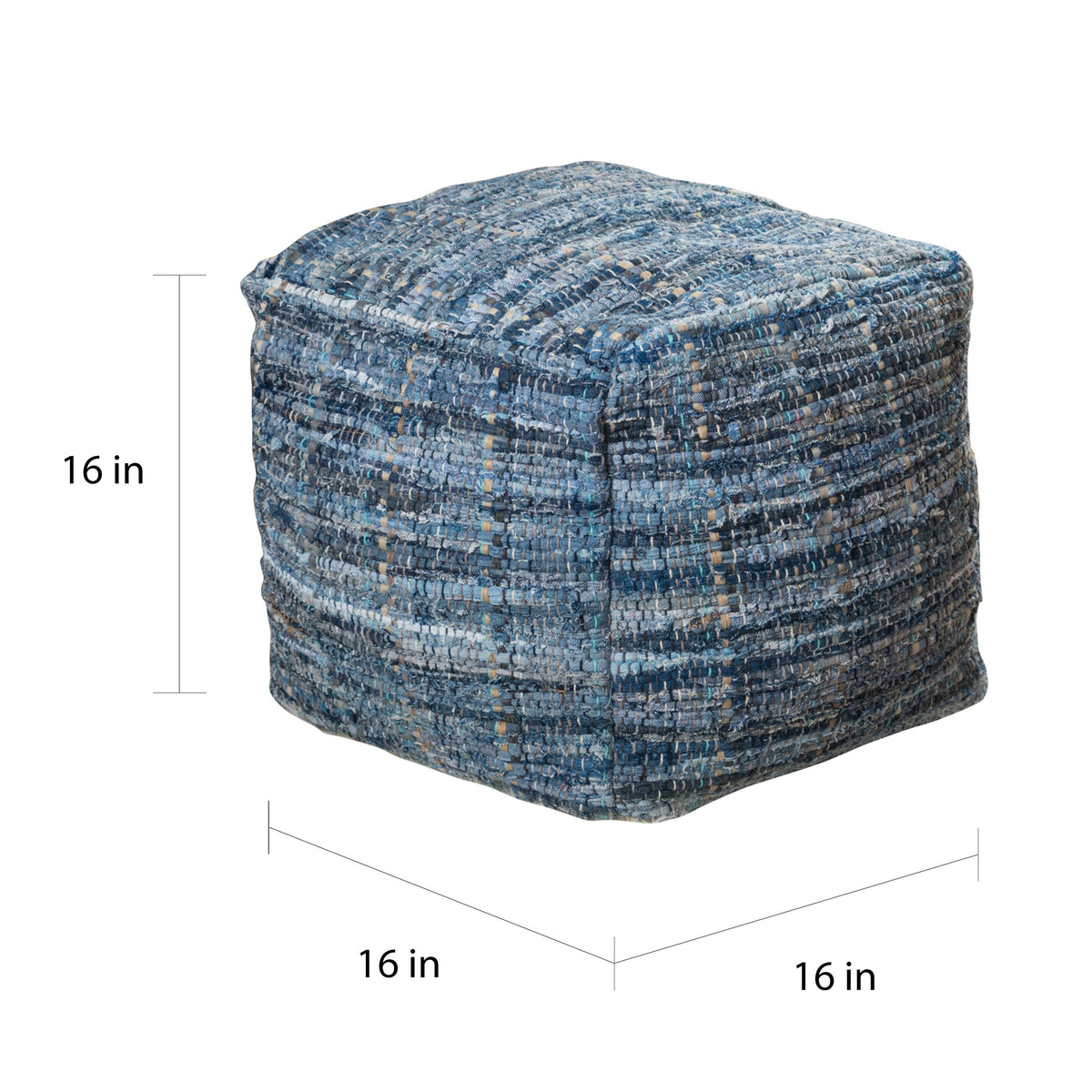 Blue Fabric Pouf Ottoman G142180