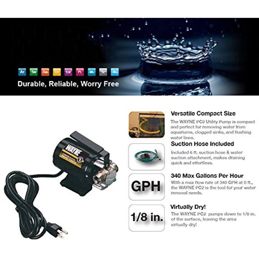 Black Portable Transfer Water Pump with Suction Hose and Attachment G159
