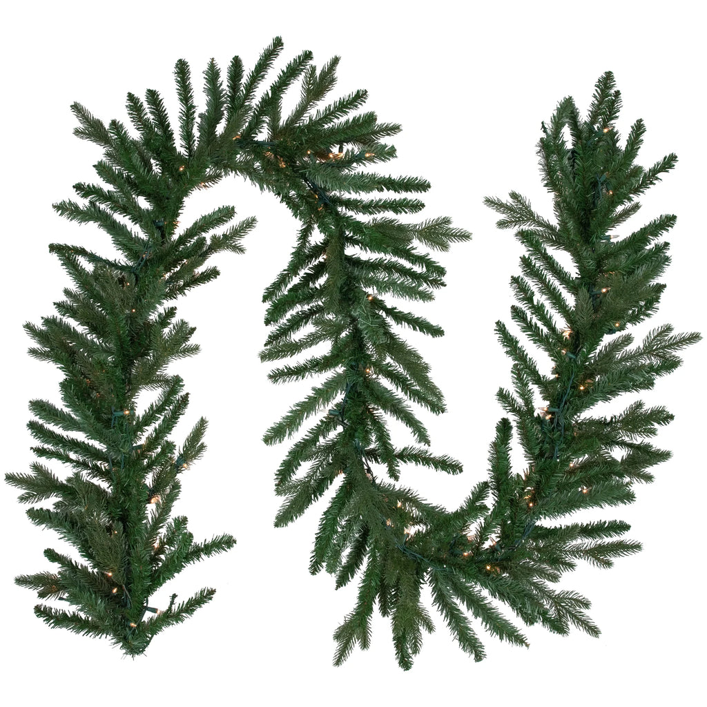 Pre-Lit Artificial Christmas Garland - 9' x 14" - Clear Lights D7599