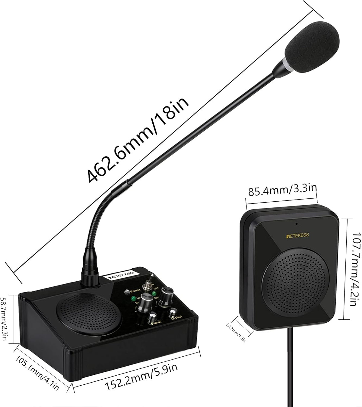 2 Way Window Intercom Speaker, Pack of 2 T6730