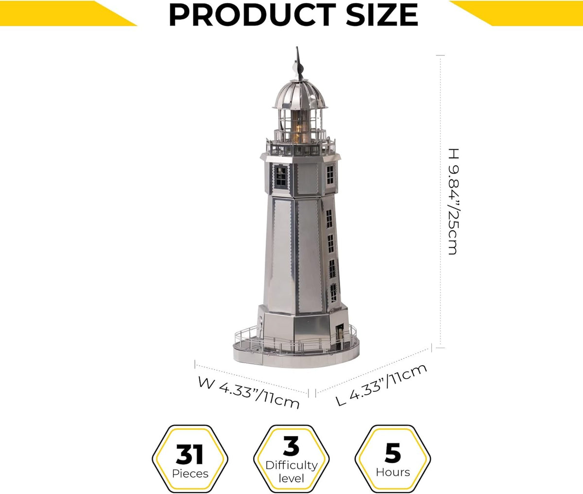 3D Architecture Metal Model Electrical Lighthouse DIY Construction Kit P31243
