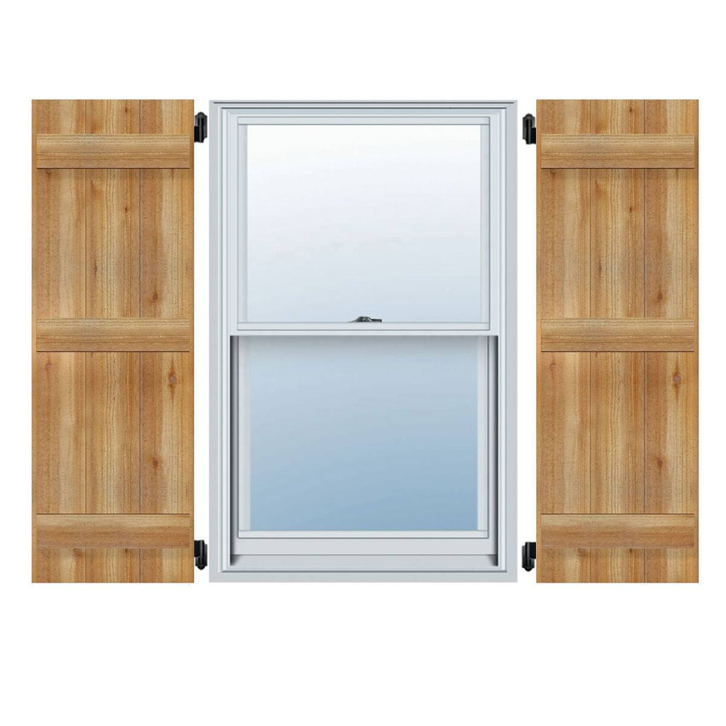 Board-n-Batten Shutters, Rough Sawn Western Red Cedar (Per Pair) D873