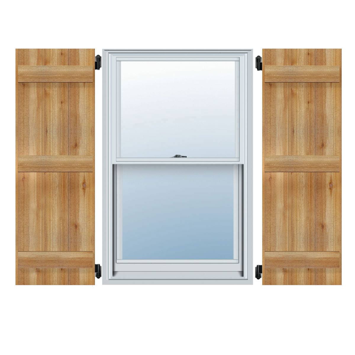 Board-n-Batten Shutters, Rough Sawn Western Red Cedar (Per Pair) D873