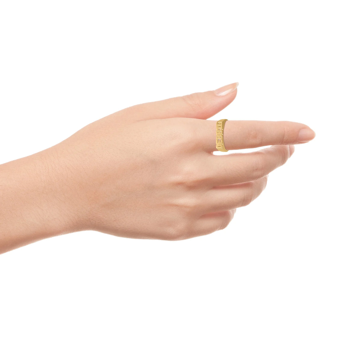 14K Yellow Gold-Plated Sterling Silver Name Ring K50509