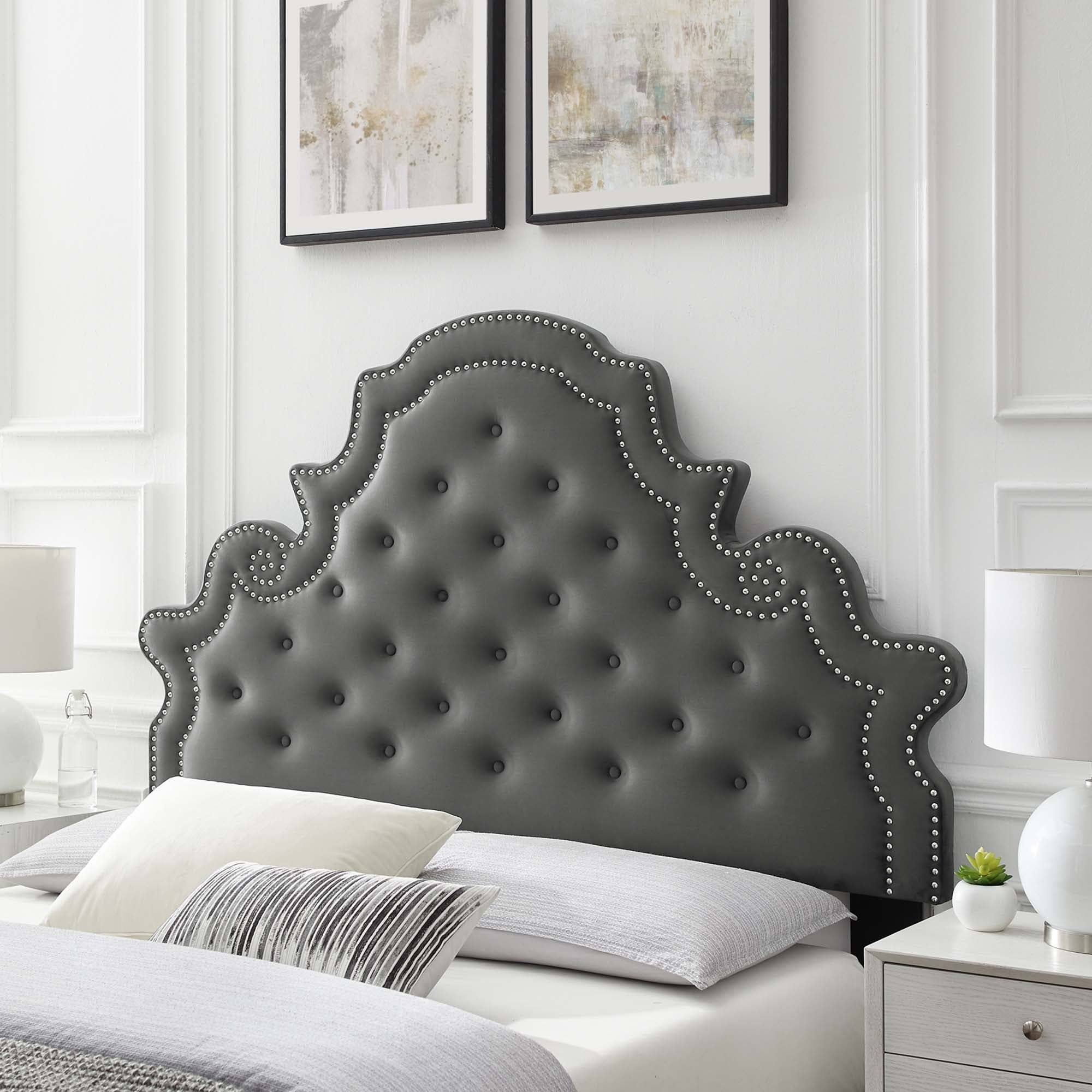 Tufted Dusty Rose Performance Velvet Twin Headboard R6362
