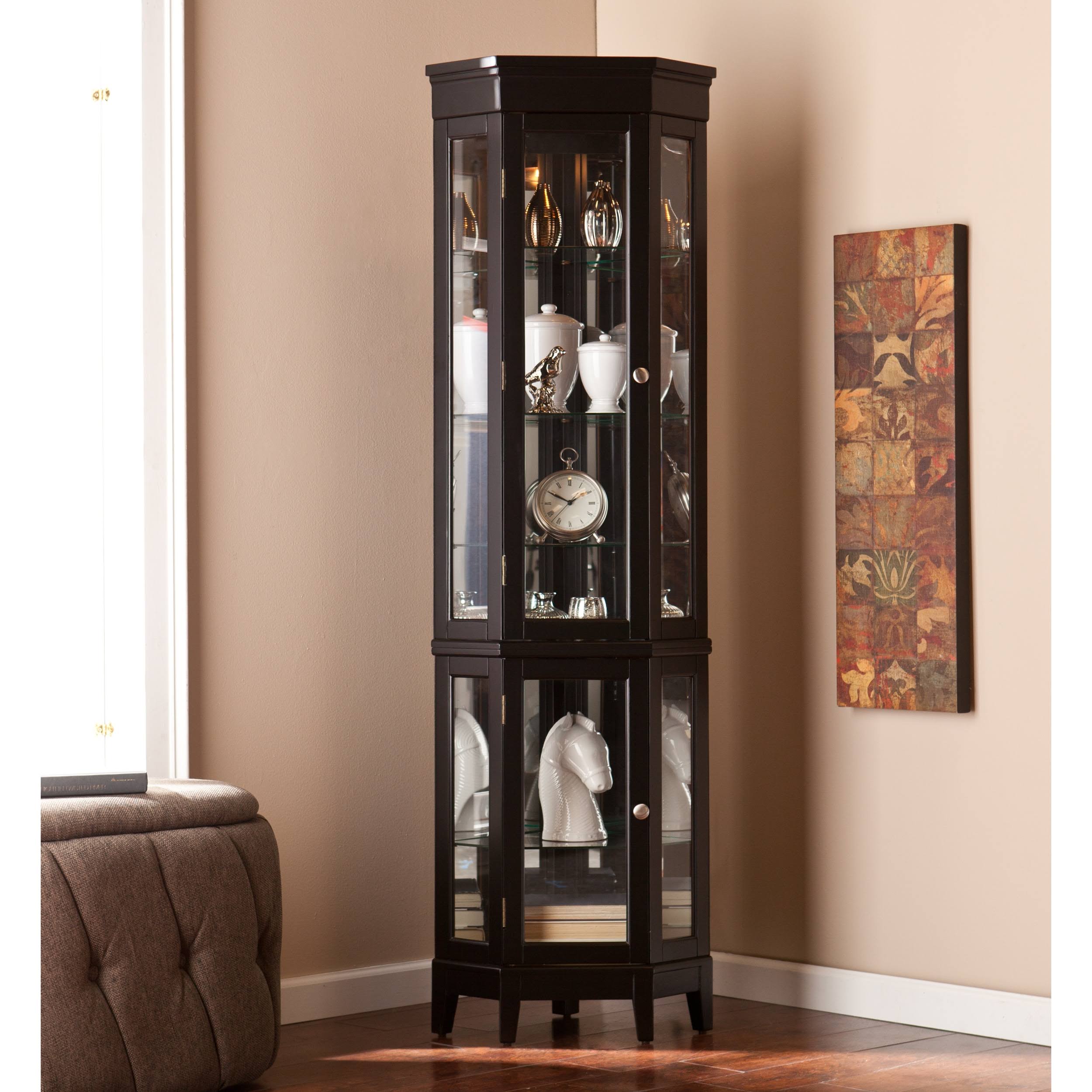 Black Curio Display Cabinet W3460