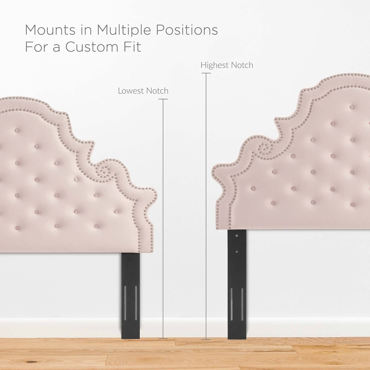 Tufted Dusty Rose Performance Velvet Twin Headboard R6362