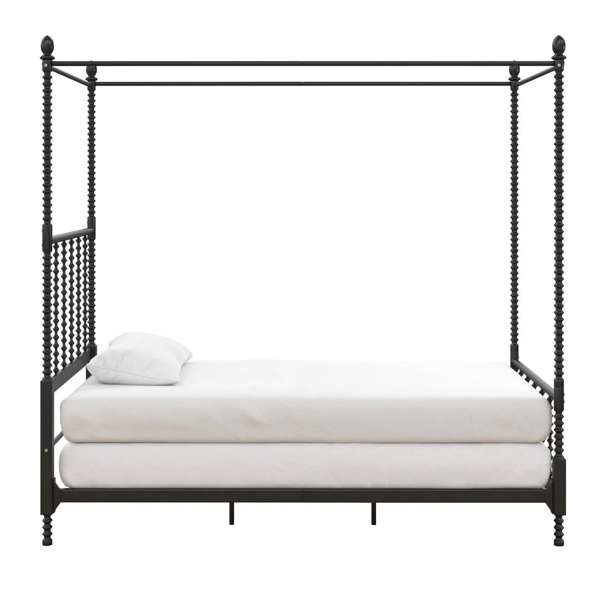 Twin Metal Canopy Bed Black L532254