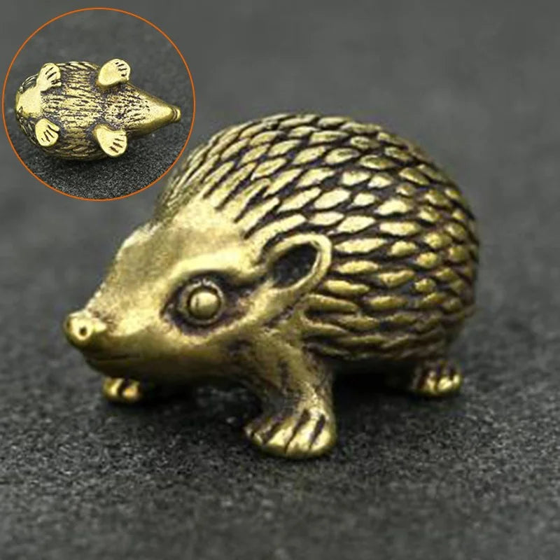 Brass Hedgehog Ornaments Vintage Antique Statue F332872