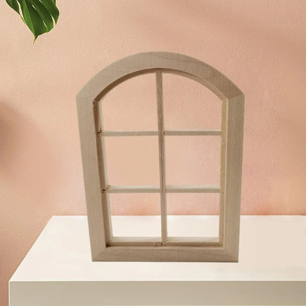 Unpainted 6 Panel Window Doll House Miniature E1512