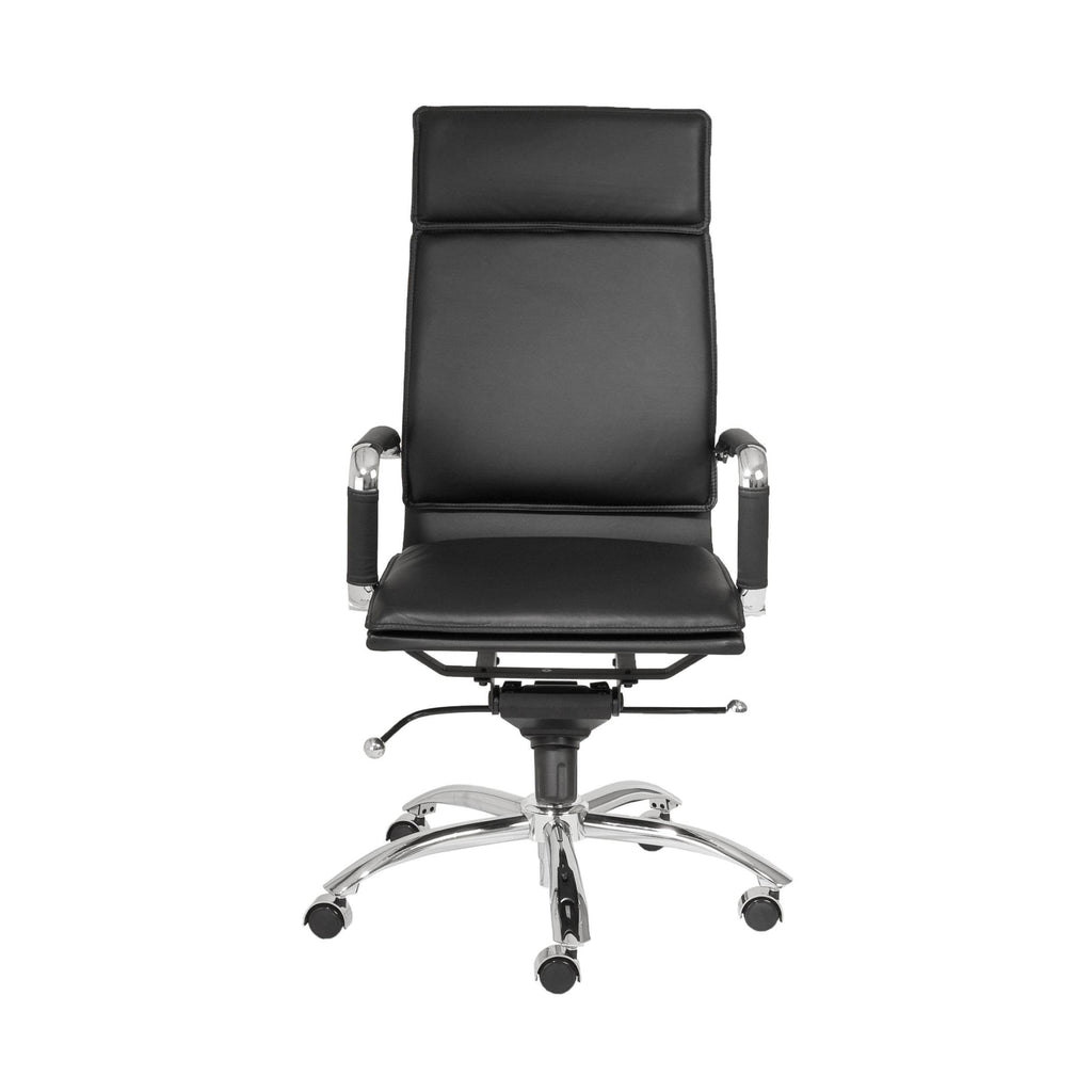 High Back Office Chair in Black with Chromed Steel Base J937785