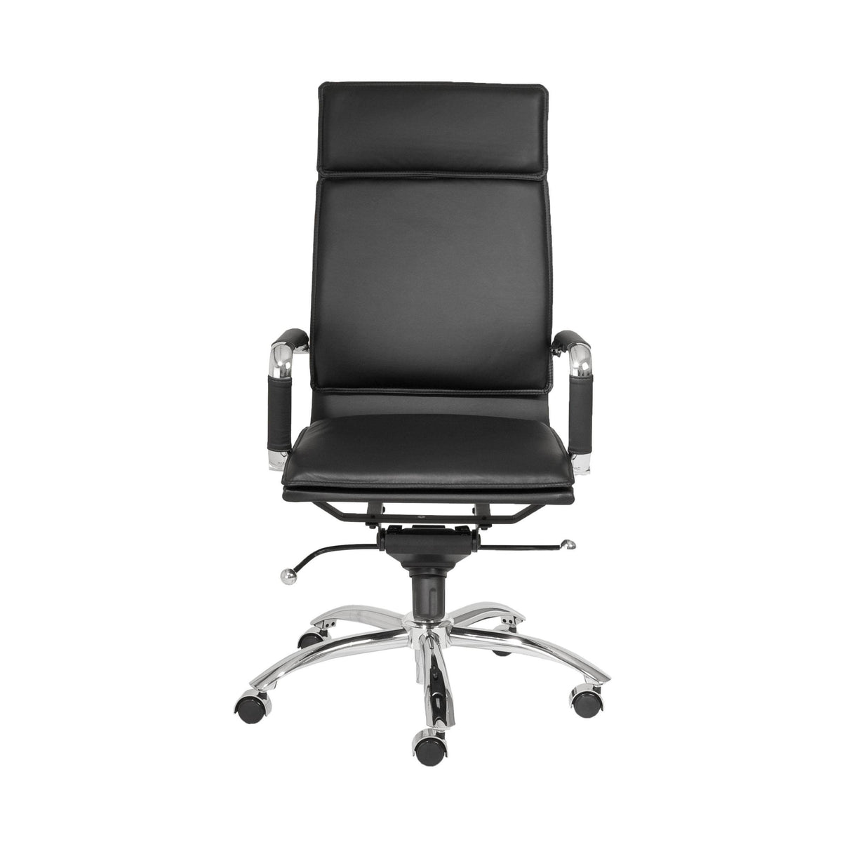 High Back Office Chair in Black with Chromed Steel Base J937785