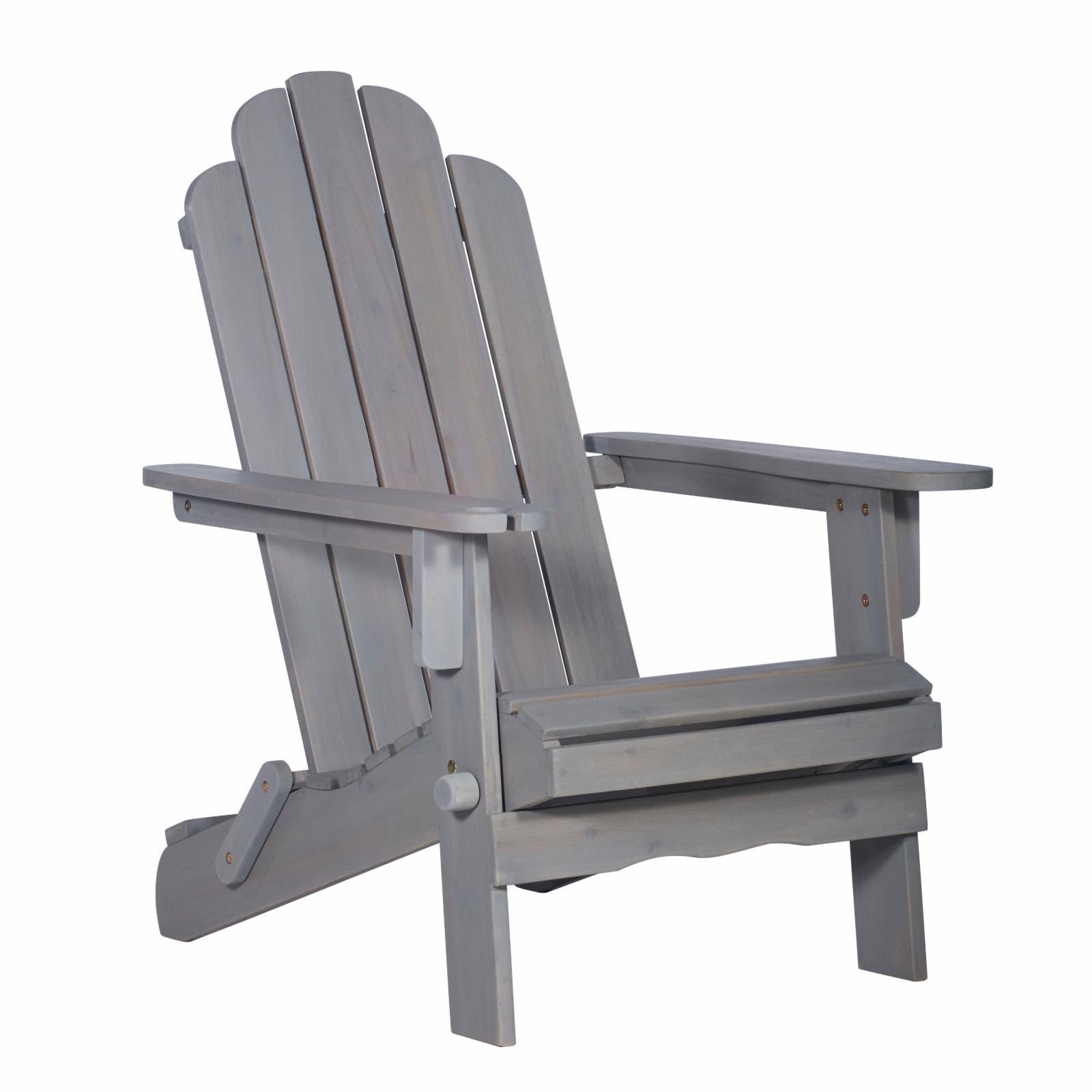 Grey Wash Acacia Wood Adirondack Chair A820