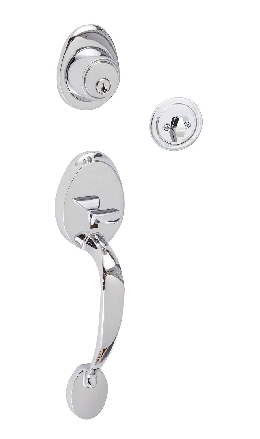 Polished Chrome Front Entry Door Handleset P10525