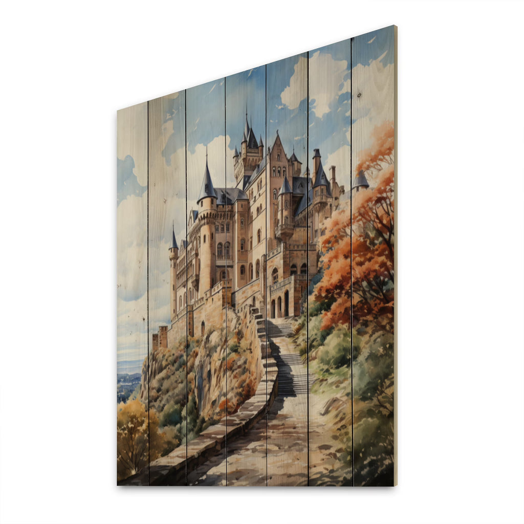 Natural Pine Wood Cityscapes Print E5026