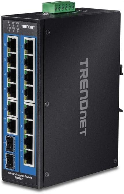 16-Port Hardened Industrial Unmanaged Gigabit DIN-Rail Switch Q192