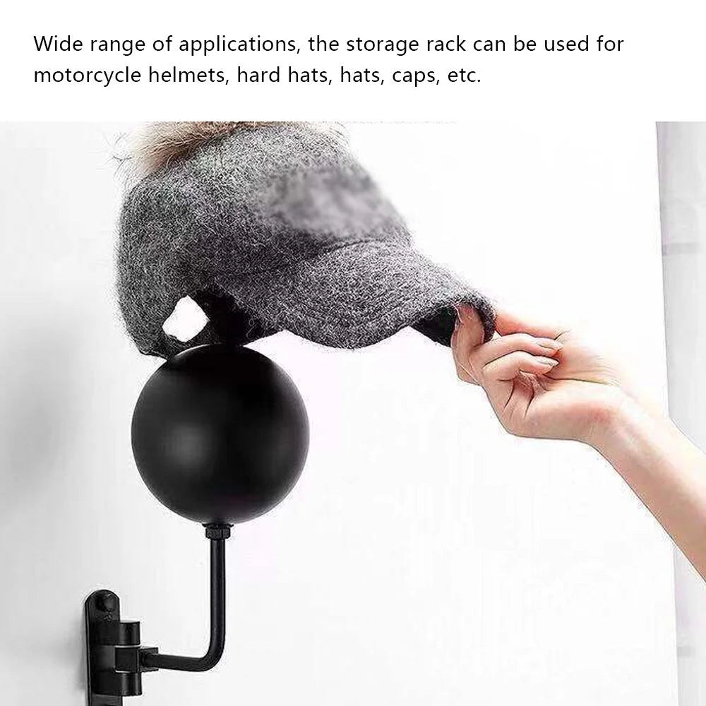Motorcycle Helmet Holder Metal Hat Storage Rack Floor-Mounted Helmet Hanger Display Stand F783414