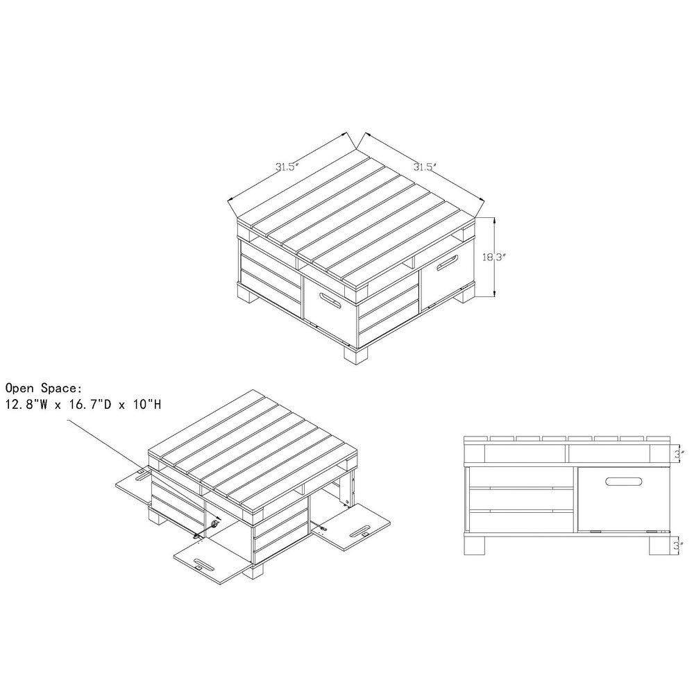 Black Storage Coffee Table M95813