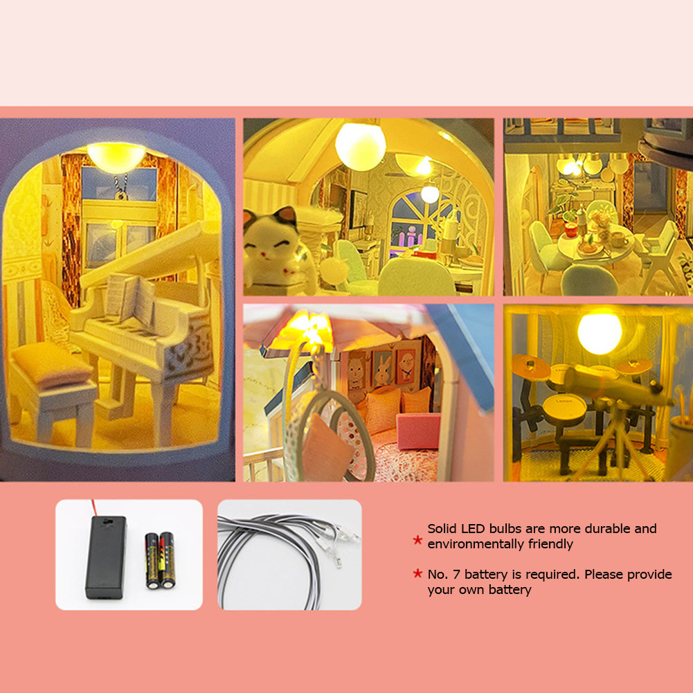 Miniature 3D Wooden Dollhouse Kit with LED C36596