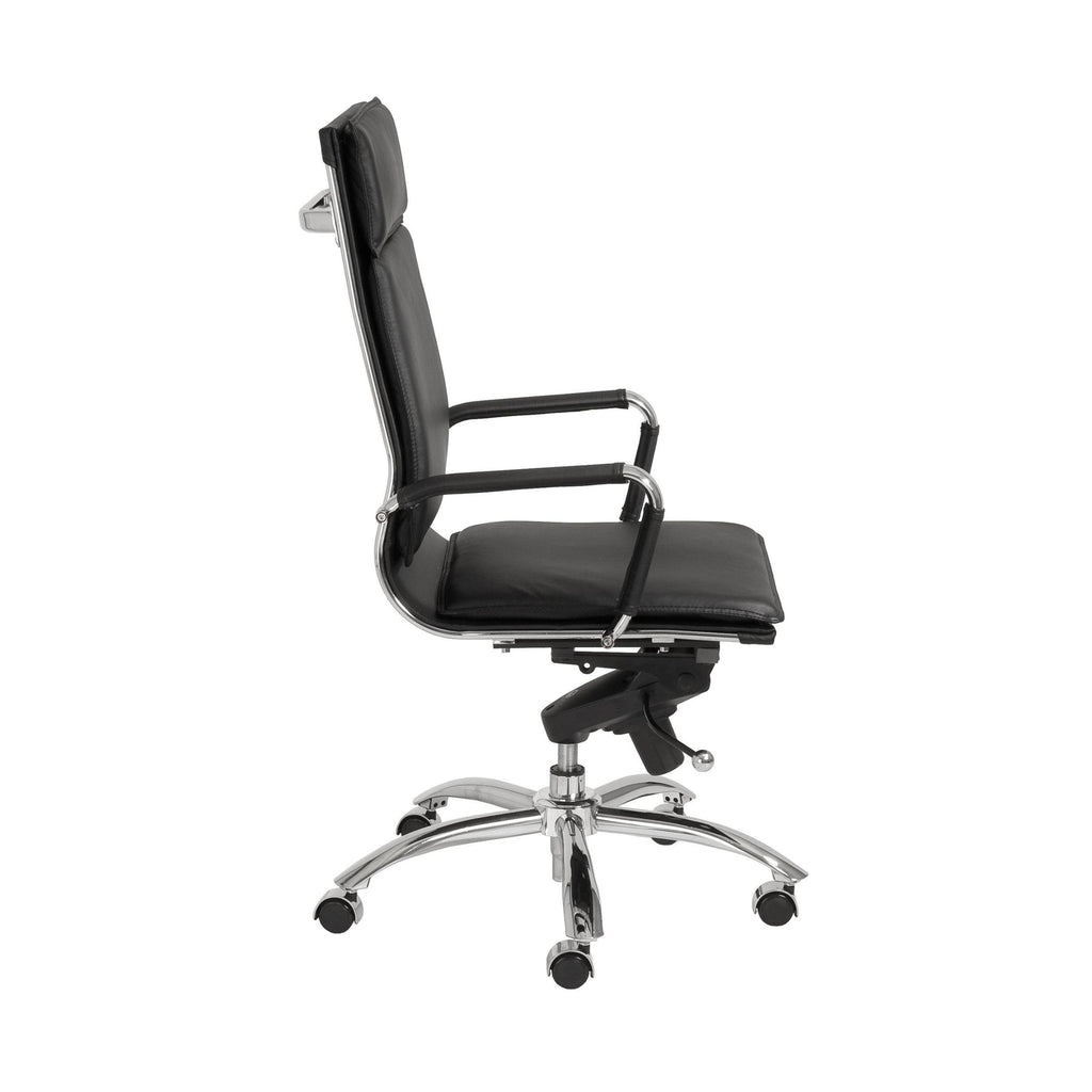 High Back Office Chair in Black with Chromed Steel Base J937785