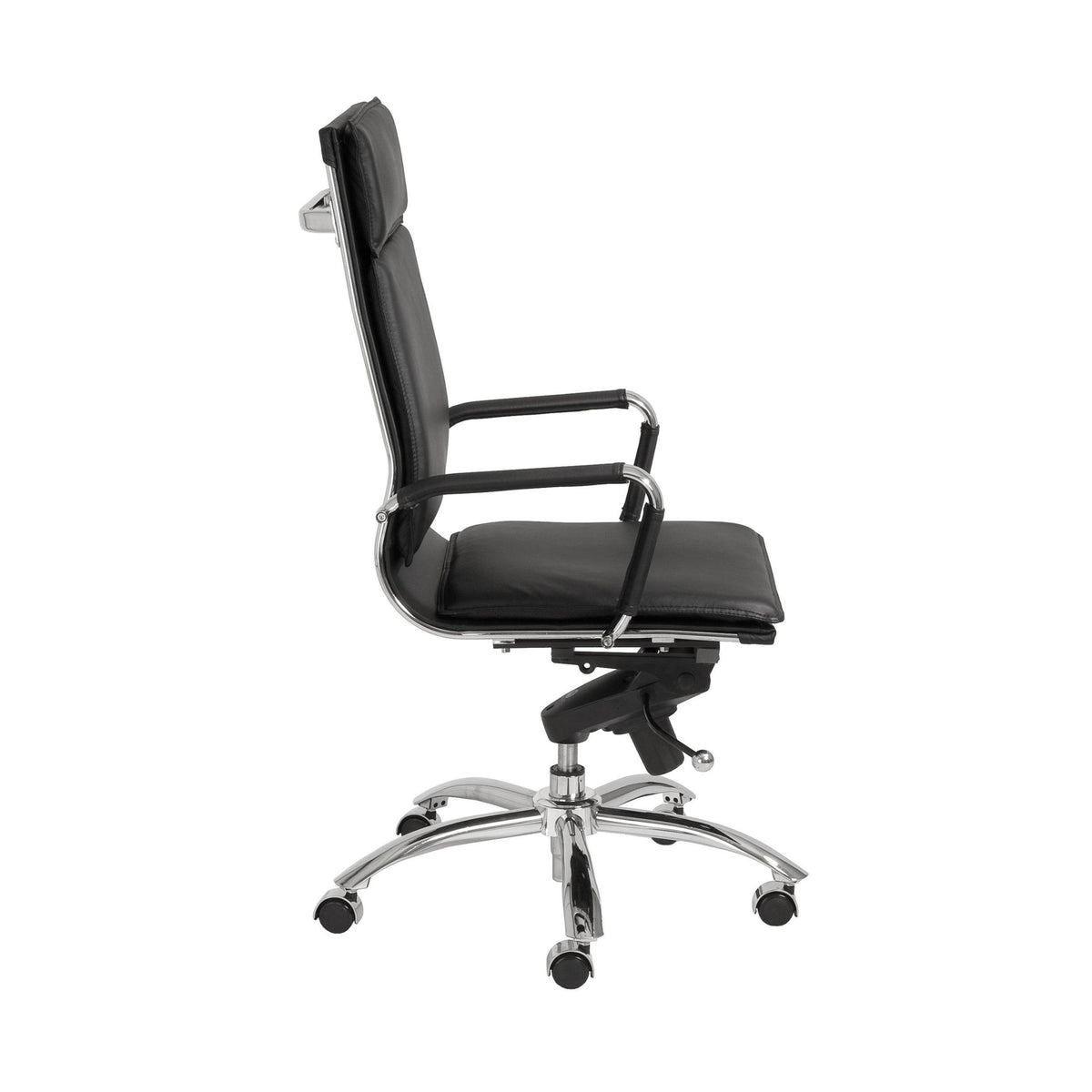 High Back Office Chair in Black with Chromed Steel Base J937785