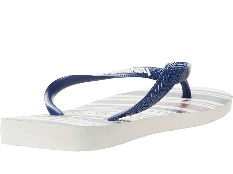 White/Navy Blue/White Flip Flops N723347