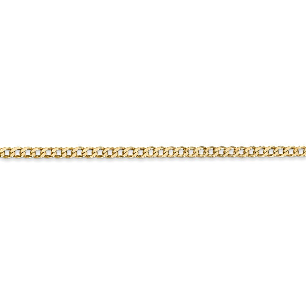 14k Gold 2.5mm Semi Solid Curb Chain Necklace 26 Inch S3444