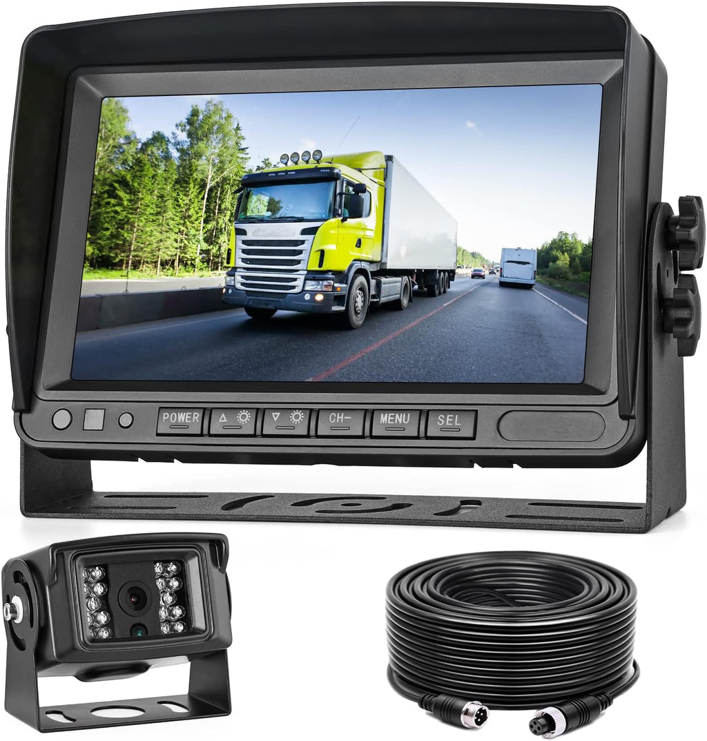 7 inch HD Backup Camera and Monitor System, IP68 Waterproof Rear View Camera I761