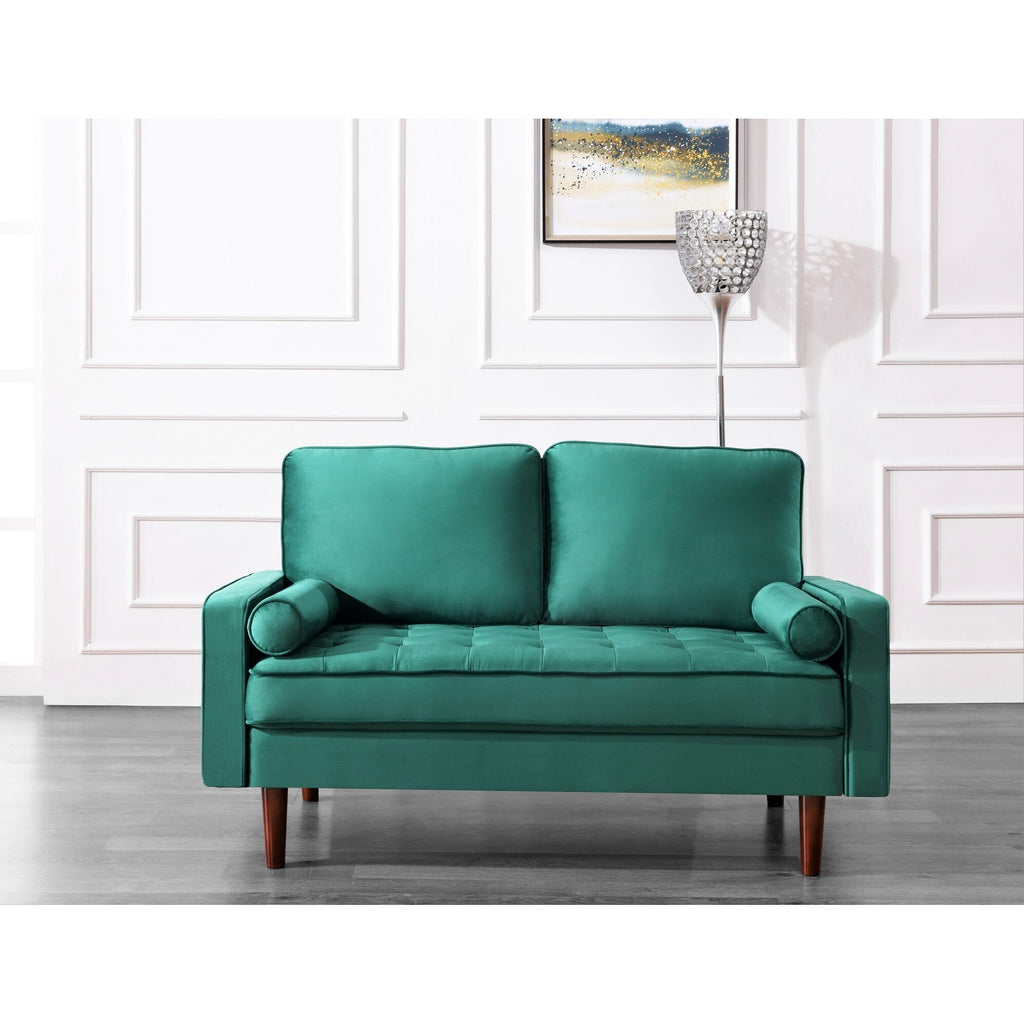 Beige Tufted Loveseat J112