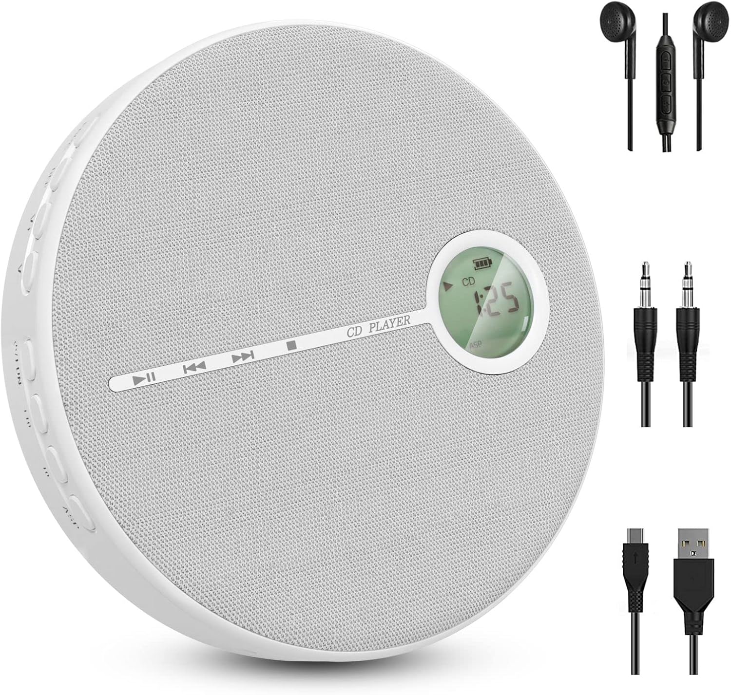 Black Rechargeable Bluetooth CD Player with Speakers A726