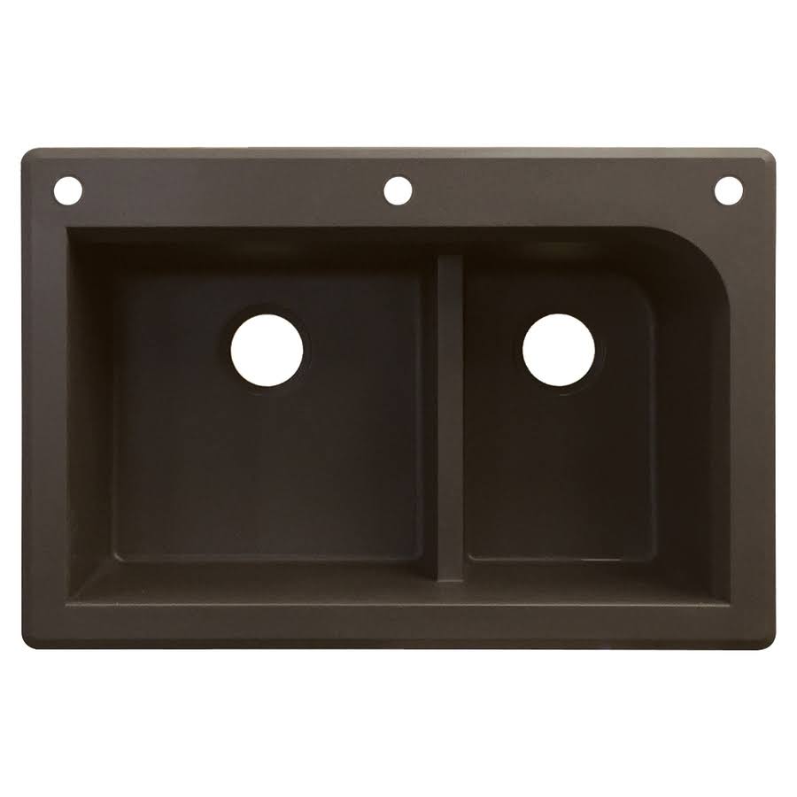 Radius Granite 3-Hole Drop-In Double-Bowl Kitchen Sink P7932