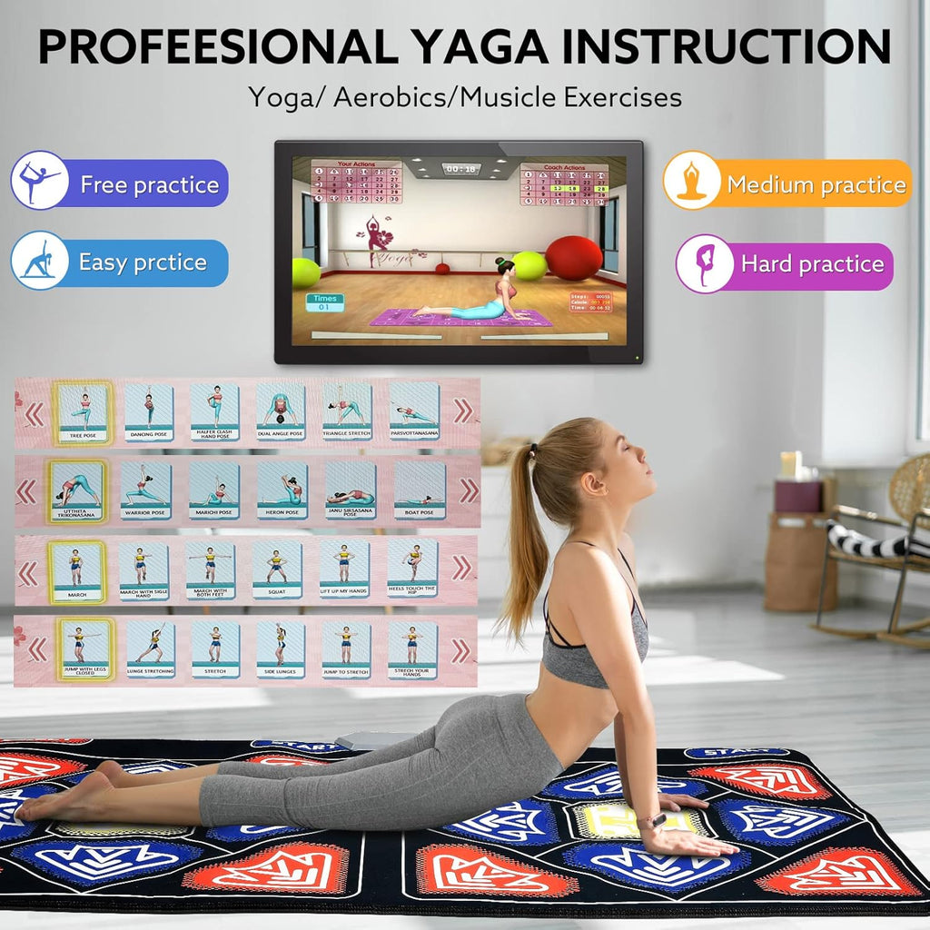 Electronic Dance Mat with HD Camera for HDMI Interface TV, Rechargeable Host & Remote Controller, Non-Slip Y56768