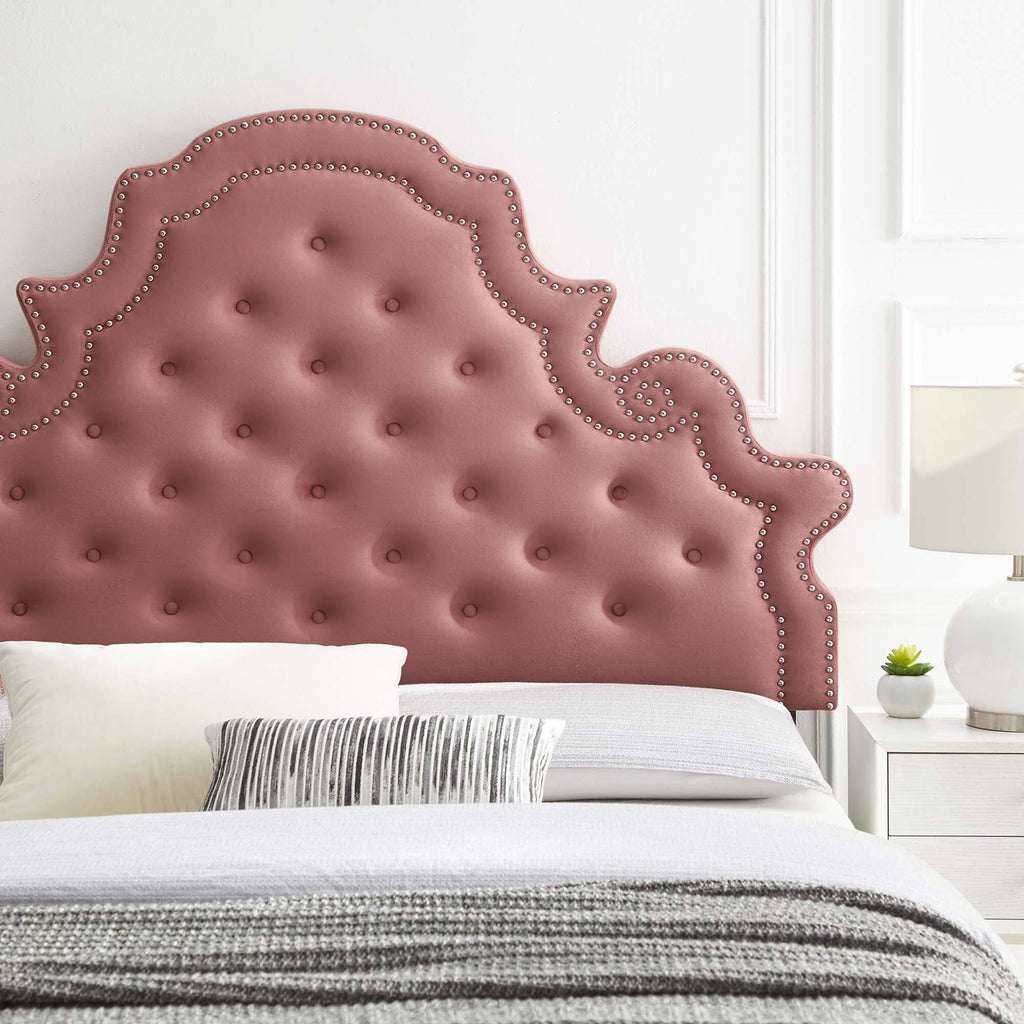 Tufted Dusty Rose Performance Velvet Twin Headboard R6362