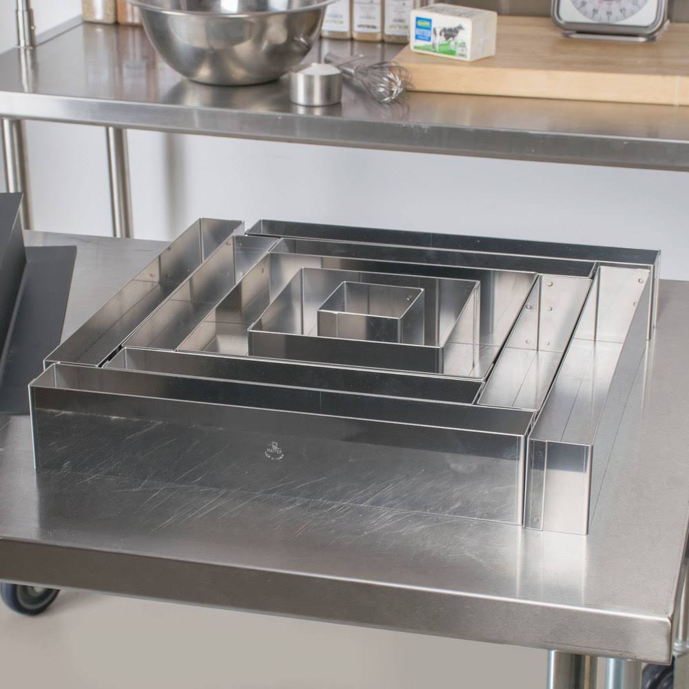 3 1/16x22 Stainless Steel Square Cake Mold Set O260354